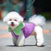 Korean Style Lotus Leaf Lace Warm Pet Clothes